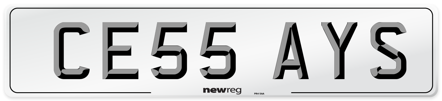 CE55 AYS Number Plate from New Reg